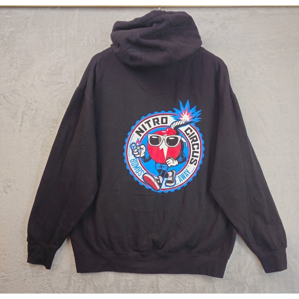 Nitro Circus Unisex Skateboard Lightning Cherry Bomb Pullover Hoodie Black XL